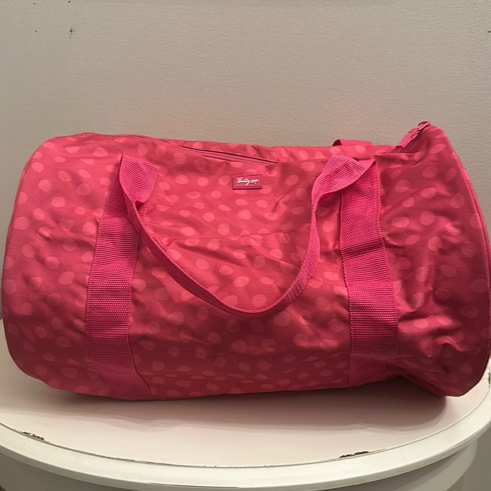 Thirty-One PolkaDot Gym Bag Bright Pink Duffle